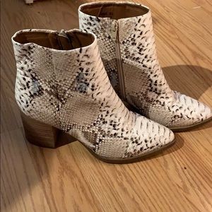 Size 8.5 faux snake skin booties